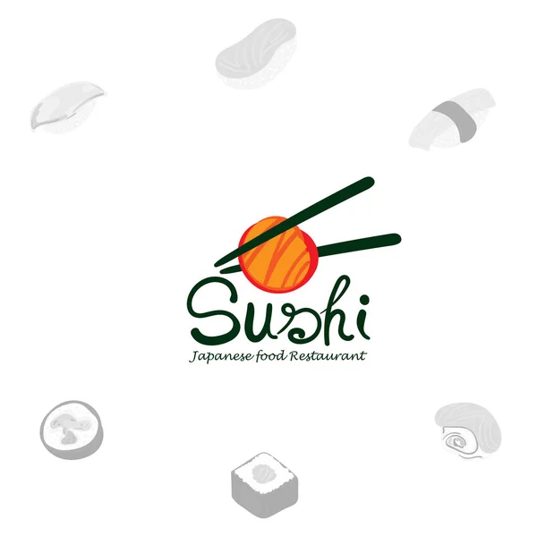 Logotipo Sushi Comida Japonesa Gráfica — Vector de stock