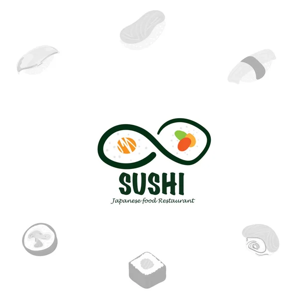 Logotipo Sushi Comida Japonesa Gráfica — Vector de stock