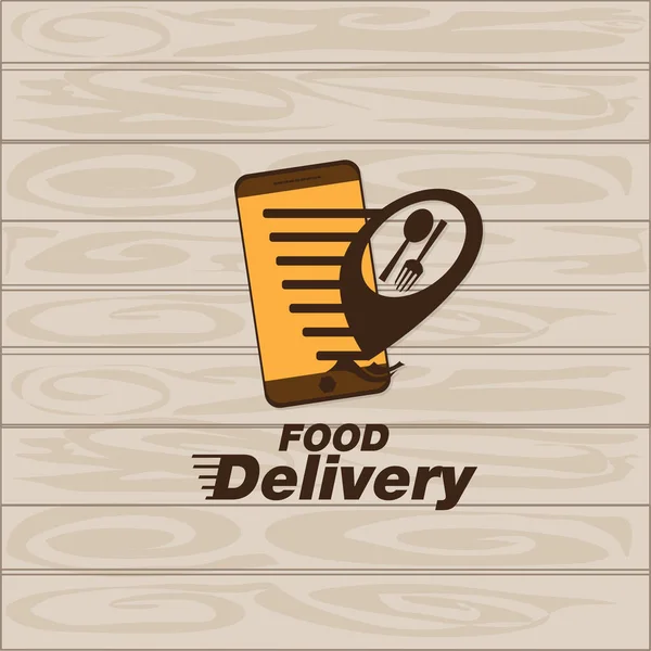 Entrega Alimentos Ícone Vetor Gráfico Elemento Sinal Logotipo — Vetor de Stock