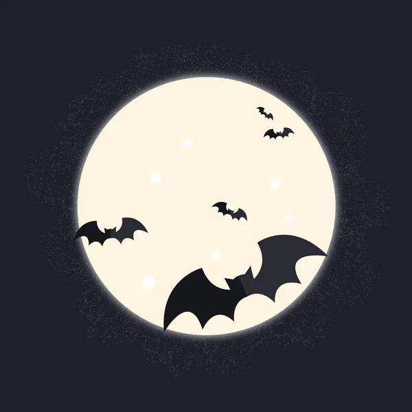 Background Bats Full Moon Halloween Stock Vector