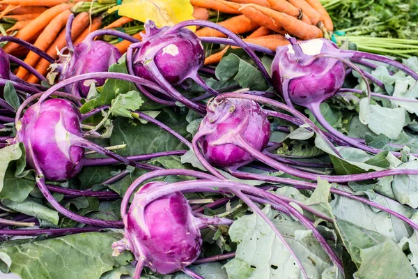 Кольраби Морковь Фермерского Рынка — стоковое фото