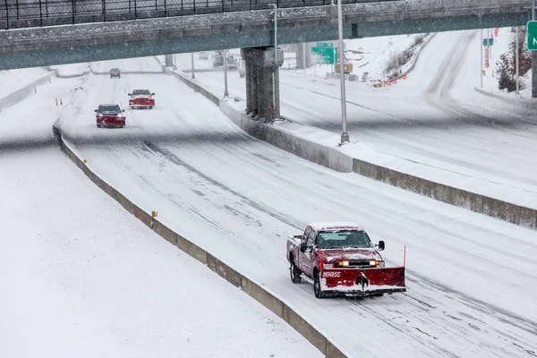 Norwalk Verenigde Staten Januari 2015 Plow Auto Winter Storm Norwalk — Stockfoto