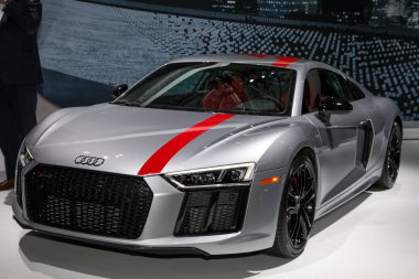 New York City-Mart 28: 2018 Audi R8 V10 Rws New York International Auto Show 2018, Jacob Javits Center gösterilir. Bu basın önizleme ilk günden Nyias in, 28 Mart 2018 oldu.
