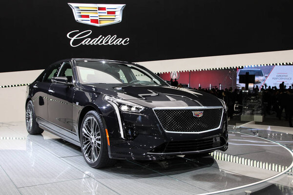 Cadillac CT 6 shown at the New York International Auto Show 2018