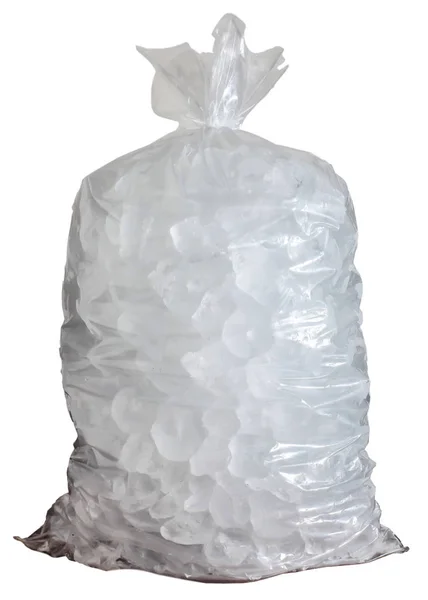 Plastic bag with ice cut out — Stock Photo, Image