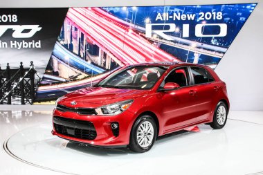 Kia Rio, New York Uluslararası Otomobil Fuarı 2017 'de gösterildi.