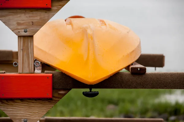 Close Yellow Kayak Stand Water — Stock Photo, Image