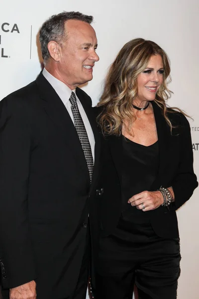 New York April Rita Wilson Dan Tom Hanks Menghadiri Penayangan — Stok Foto