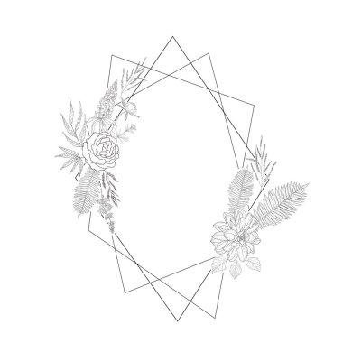 Kristal ile çerçeve çiçek.