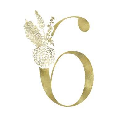 Çiçek şekil. Vintage dekoratif altın rakamı