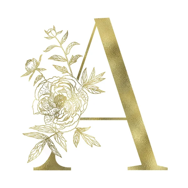 Çiçekli alfabe ve serif mektup.