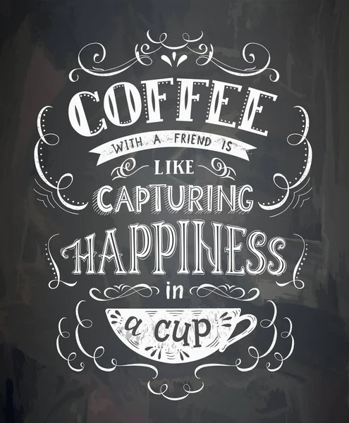 Póster con inscripción sobre bebidas de café. Ilustración vectorial . — Archivo Imágenes Vectoriales