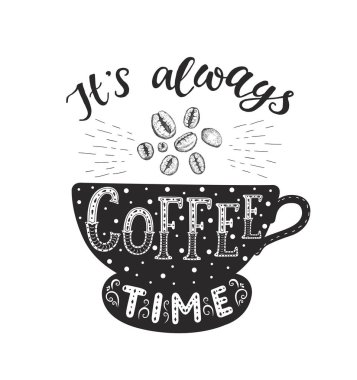 Kahve tırnaklarla banner. Vektör çizilmiş yazı .