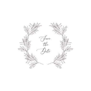 Bitki ile Botanik çiçek çerçeveleri. Vintage sınır.