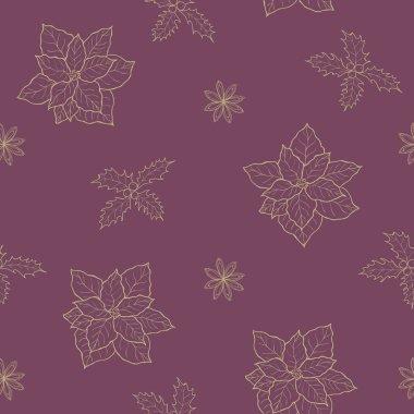 Kusursuz kış bitkisi deseni. Noel arkaplanı