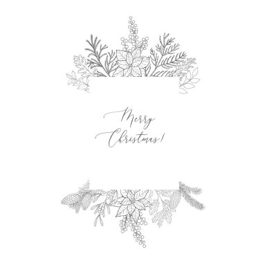 Bitki ve dallarla dolu kış çerçeveleri.