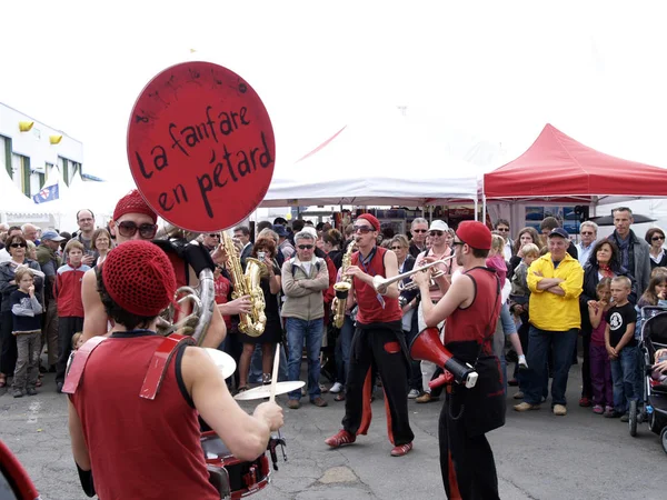 Brest France July 2008 Fanfare Petard Street Wind Band Performing — Stock Photo, Image