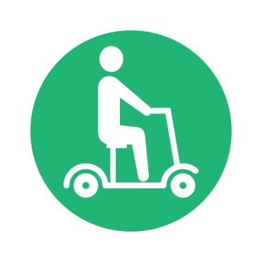 elektrikli scooter sembol simge vektör tasarlamak yuvarlak