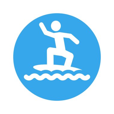 sörf yatılı dalgalar sembol simge vektör tasarlamak yuvarlak üzerinde