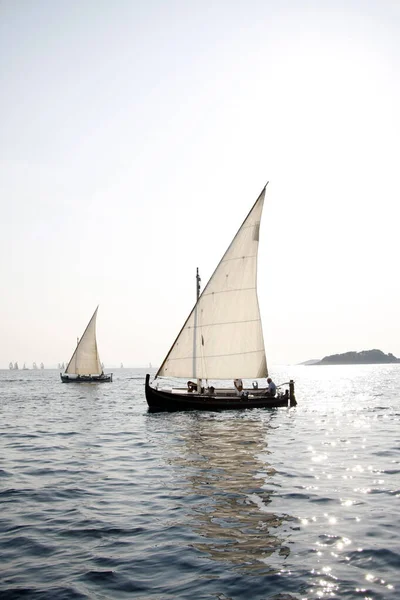 Murter Croacia Septiembre 2009 Veleros Tradicionales Madera Durante Regata Latin — Foto de Stock