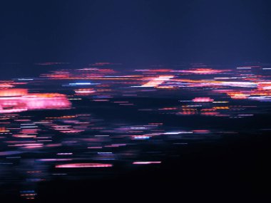 Bulanık hareketli şehir ışığı arka planı. Bokeh 'in odaklı olmayan ışıklarla soyut arkaplan.