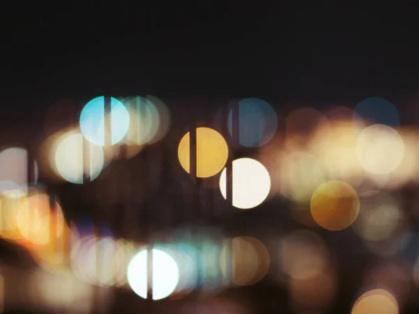 模糊的运动城市灯光背景 带有防震脱焦灯的抽象背景 — 图库照片