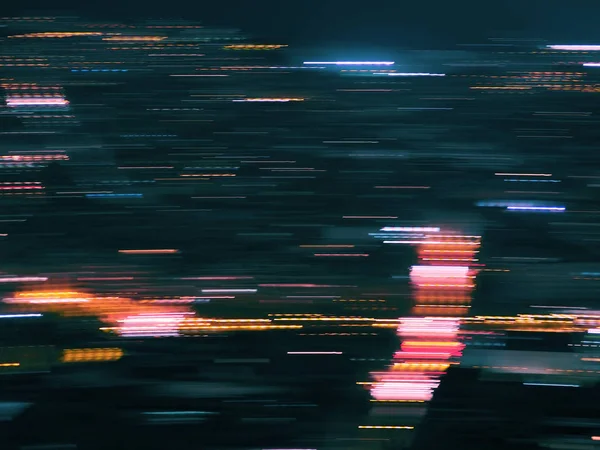 Bulanık hareketli şehir ışığı arka planı. Bokeh 'in odaklı olmayan ışıklarla soyut arkaplan.