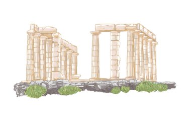 Poseidon Tapınağı, Yunanistan, yakınındaki Athens.Cape Sunion.