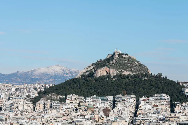 Hiver Athens Walk Athens City Intérieur Likavitos Colline — Photo