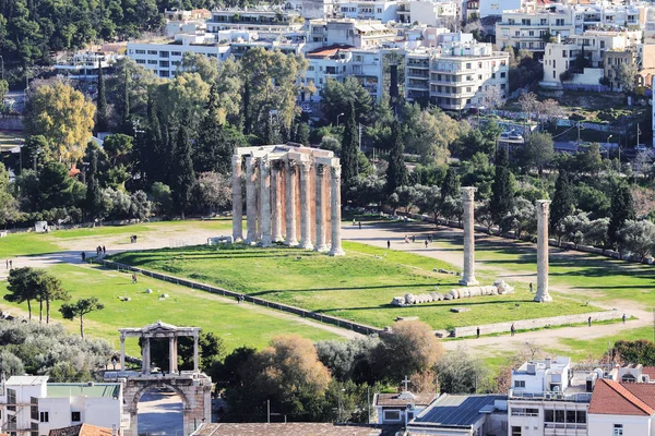 Athen Tempel Der Zeus Griechenland Januar 2019 Tempel Der Olympischen — Stockfoto