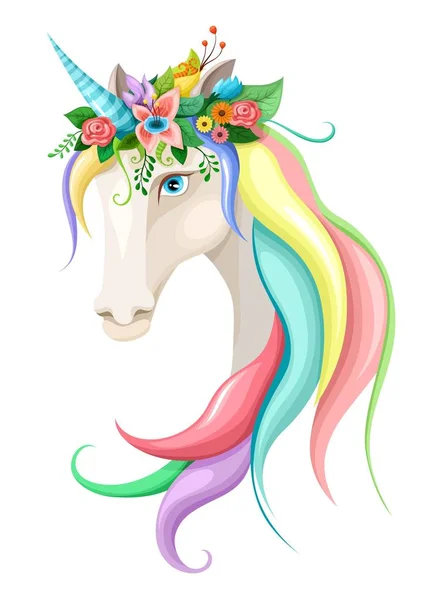 Unicorn Schattig Vectorillustratie — Stockvector