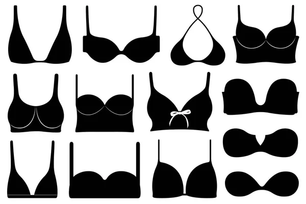 Types of bras. The complete vector collection of lingerie Stock Vector