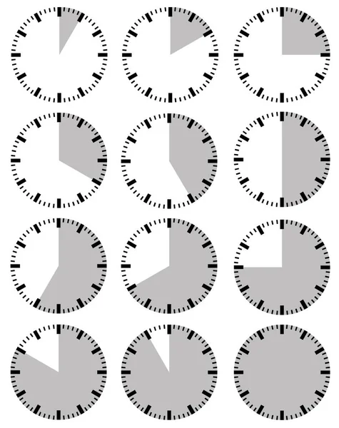 Illustration Olika Timers Isolerad Vit — Stock vektor