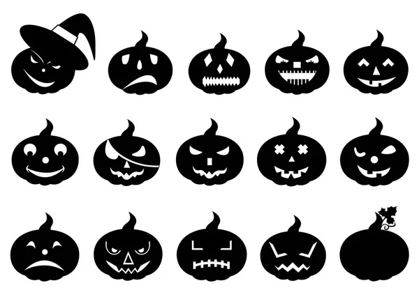 Citrouilles Halloween Isolées Sur Blanc — Image vectorielle