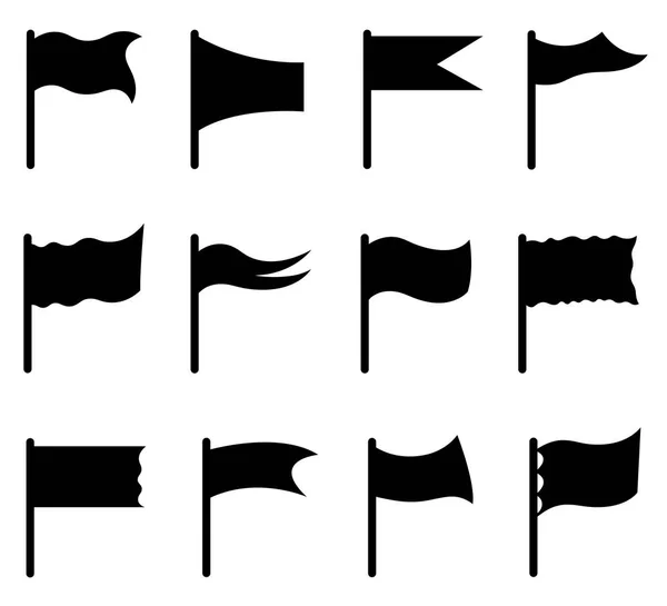 Набір Різних Прапорів Ізольовано Білому — стоковий вектор