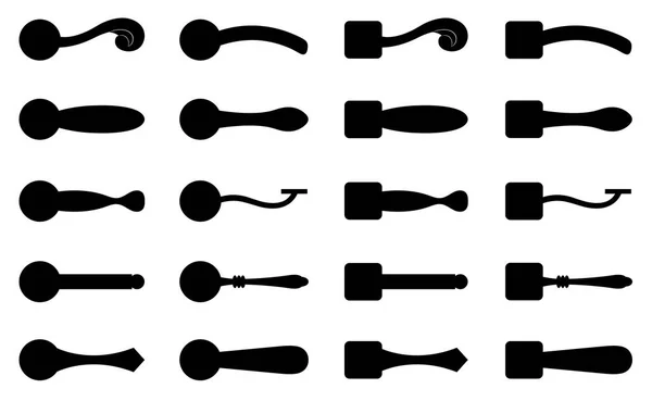 Set Van Verschillende Deur Knoppen Geïsoleerd Wit — Stockvector