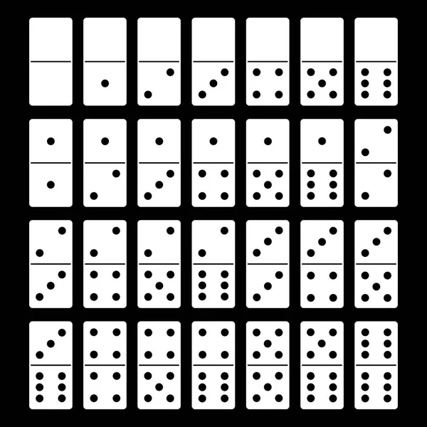 Illustratie Van Domino Met Zwart Achtergrond Instellen — Stockvector