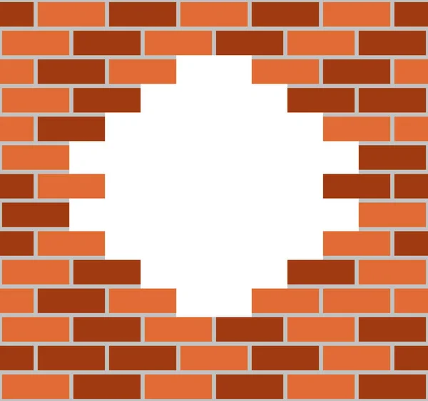 Illustration Trou Dans Mur Briques — Image vectorielle