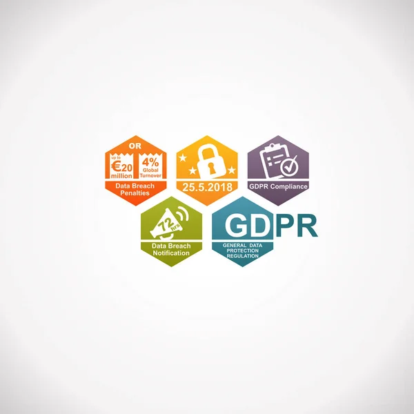 Gdpr 데이터 Infographic — 스톡 벡터