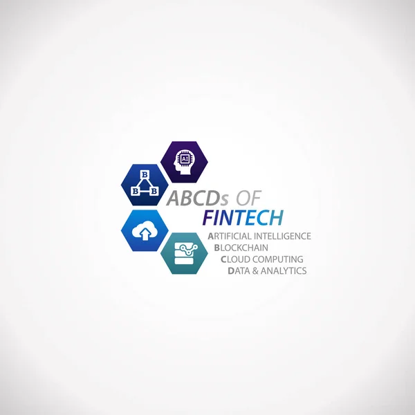 Abcds Fintech Finansiella Teknik Business Service Design Infographic — Stock vektor