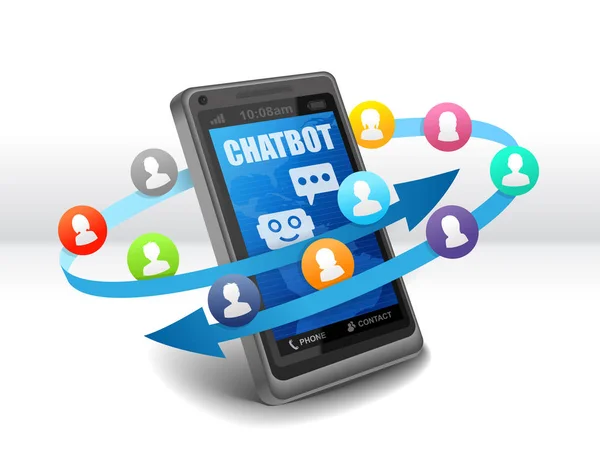 Chatbot Robo Advisor Gespräch Mit Sprechblasen Auf Dem Handy — Stockfoto