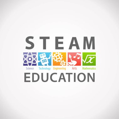 STEAM STEM Education Concept Logo. Science Technology Engineering Arts Mathematics clipart