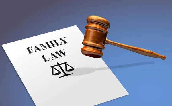 Концепция Регулирования Защиты Семейного Права Молотком — стоковое фото