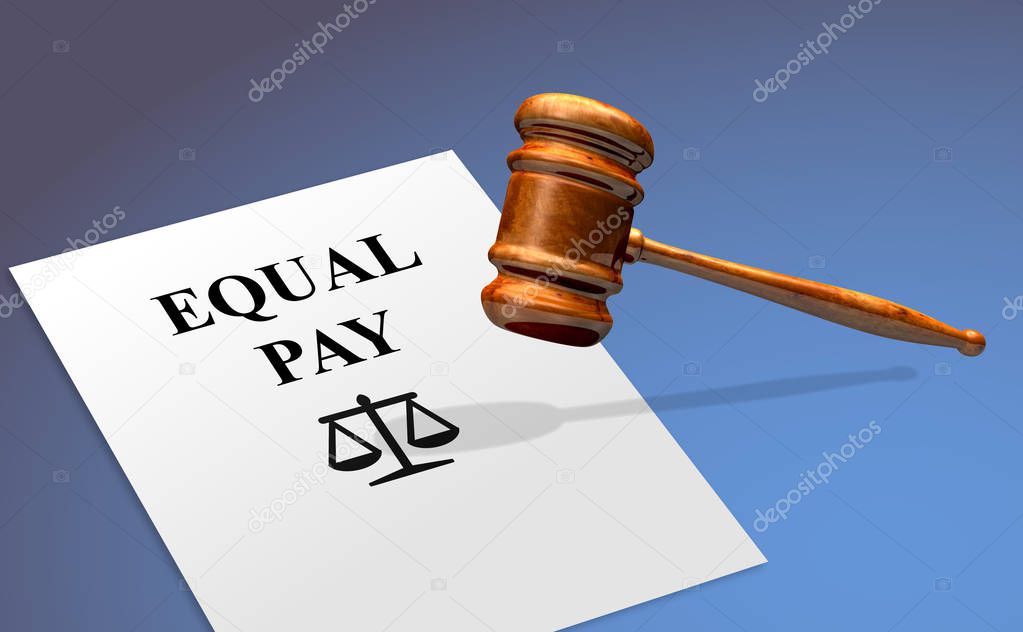 Equal Pay Concept with A Legal Gavel