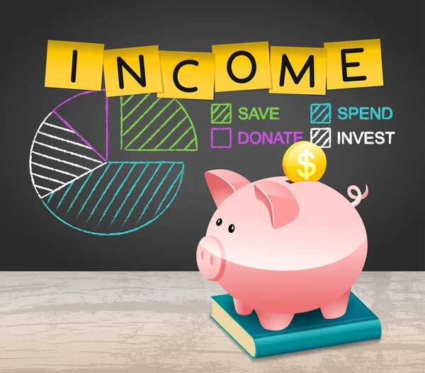 Piggy Bank Income Distribution Expenditure Spend More Concept Background Investment — Stock Photo, Image