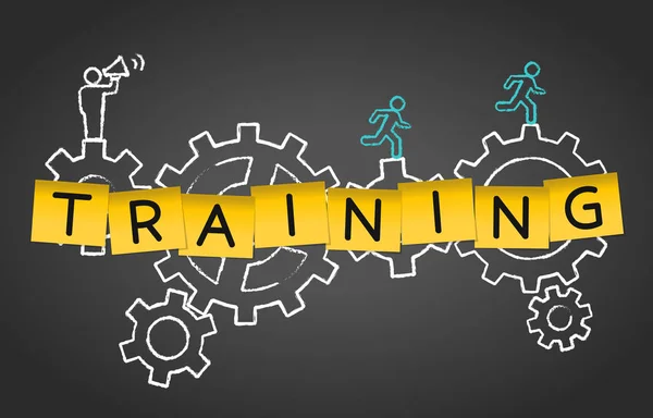 Szkolenia Coaching Mentoring Porady Gear Koncepcja Tło — Wektor stockowy