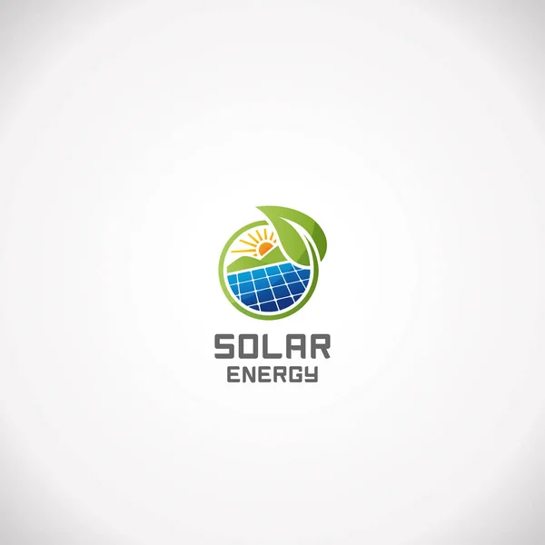 太陽エネルギーのロゴデザイン — ストックベクタ