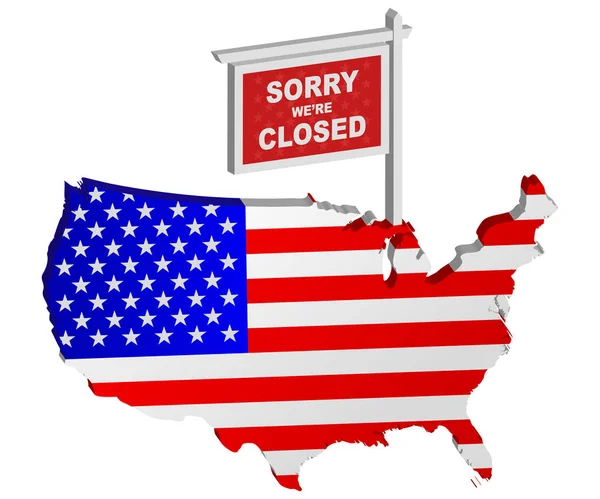 Przepraszam Mamy Już Zamknięty Znak Post Reprezentują Shutdown Rządu Usa — Zdjęcie stockowe