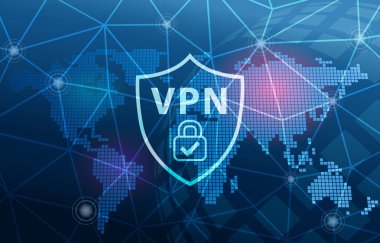 VPN sanal özel ağ teknolojisi güvenli bağlantı siber güvenlik arka plan