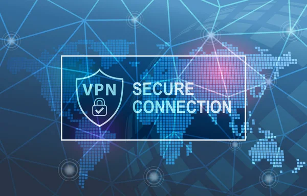 Vpn Віртуальна Приватна Мережева Технологія Безпечне Єднання Кібербезпека Фон — стокове фото